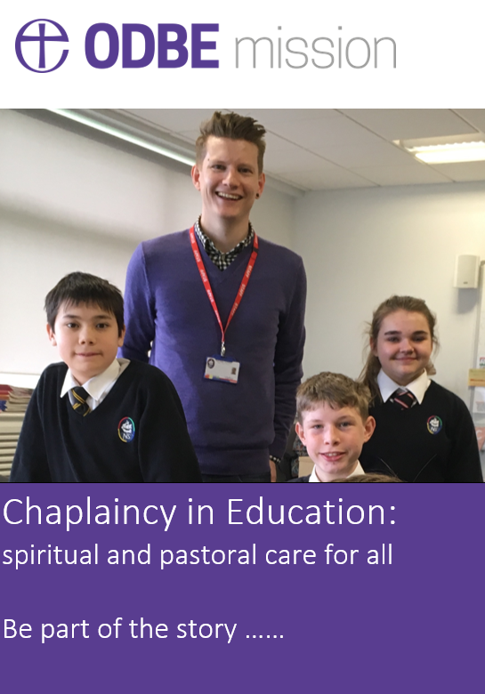 image of school chaplain with 3 children